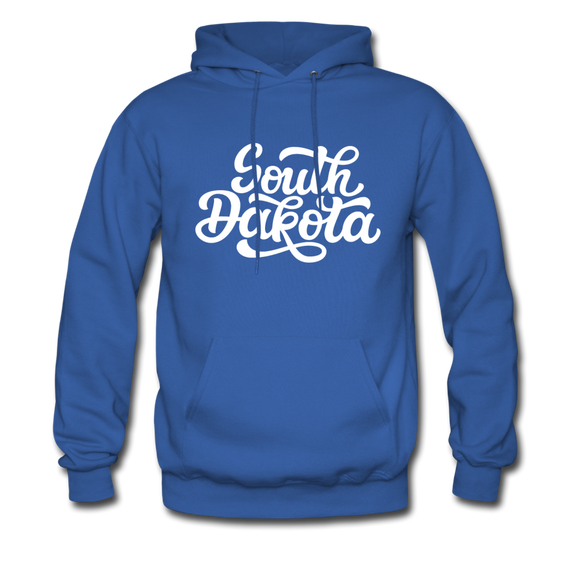 South Dakota Hoodie - Hand Lettered Unisex South Dakota Hooded Sweatshirt - royal blue