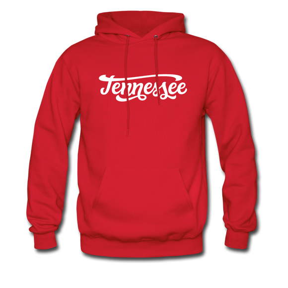 Tennessee Hoodie - Hand Lettered Unisex Tennessee Hooded Sweatshirt - red