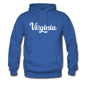 Virginia Hoodie - Hand Lettered Unisex Virginia Hooded Sweatshirt - royal blue