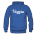 Virginia Hoodie - Hand Lettered Unisex Virginia Hooded Sweatshirt - royal blue