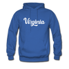 Virginia Hoodie - Hand Lettered Unisex Virginia Hooded Sweatshirt - royal blue