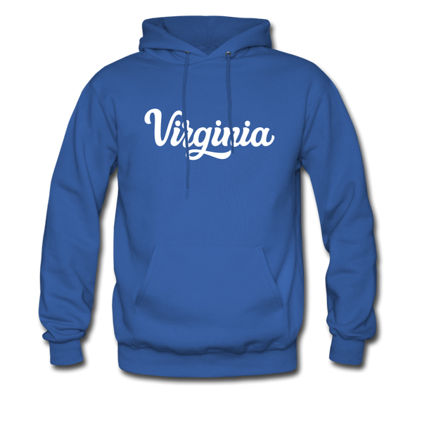 Virginia Hoodie - Hand Lettered Unisex Virginia Hooded Sweatshirt - royal blue