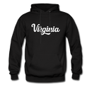 Virginia Hoodie - Hand Lettered Unisex Virginia Hooded Sweatshirt - black