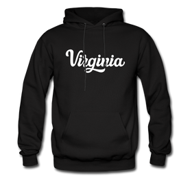 Virginia Hoodie - Hand Lettered Unisex Virginia Hooded Sweatshirt - black