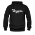 Virginia Hoodie - Hand Lettered Unisex Virginia Hooded Sweatshirt - black