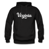 Virginia Hoodie - Hand Lettered Unisex Virginia Hooded Sweatshirt - black