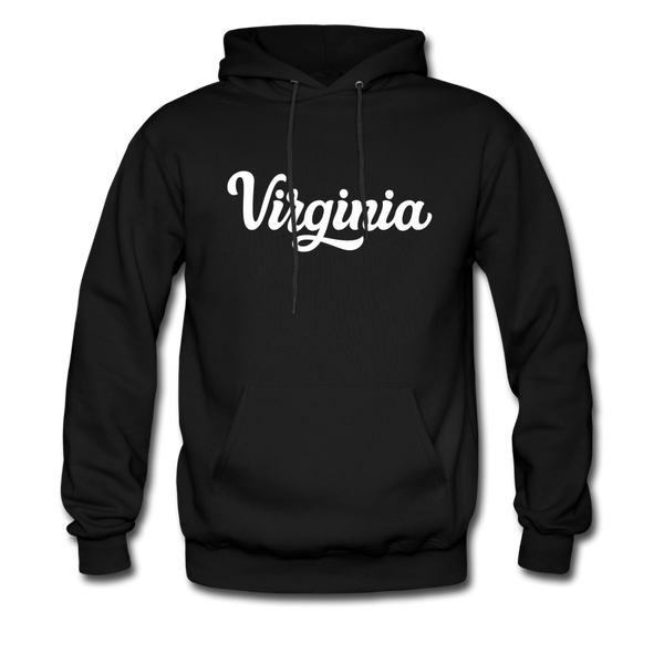 Virginia Hoodie - Hand Lettered Unisex Virginia Hooded Sweatshirt - black