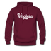 Virginia Hoodie - Hand Lettered Unisex Virginia Hooded Sweatshirt - burgundy