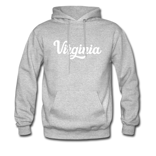 Virginia Hoodie - Hand Lettered Unisex Virginia Hooded Sweatshirt - heather gray