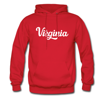 Virginia Hoodie - Hand Lettered Unisex Virginia Hooded Sweatshirt - red