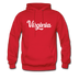 Virginia Hoodie - Hand Lettered Unisex Virginia Hooded Sweatshirt - red