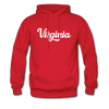 Virginia Hoodie - Hand Lettered Unisex Virginia Hooded Sweatshirt - red