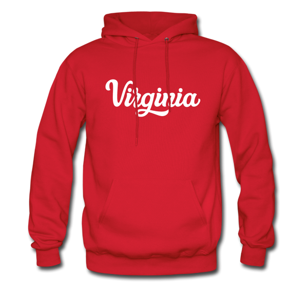 Virginia Hoodie - Hand Lettered Unisex Virginia Hooded Sweatshirt - red