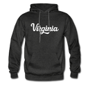 Virginia Hoodie - Hand Lettered Unisex Virginia Hooded Sweatshirt - charcoal gray