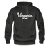 Virginia Hoodie - Hand Lettered Unisex Virginia Hooded Sweatshirt - charcoal gray