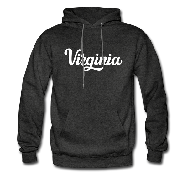 Virginia Hoodie - Hand Lettered Unisex Virginia Hooded Sweatshirt - charcoal gray