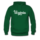 Virginia Hoodie - Hand Lettered Unisex Virginia Hooded Sweatshirt - forest green