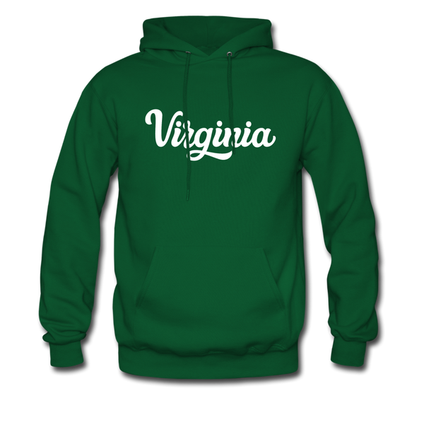 Virginia Hoodie - Hand Lettered Unisex Virginia Hooded Sweatshirt - forest green