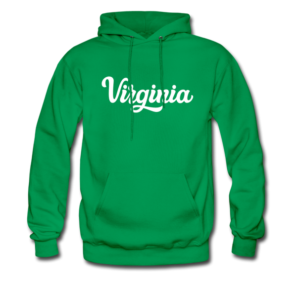 Virginia Hoodie - Hand Lettered Unisex Virginia Hooded Sweatshirt - kelly green