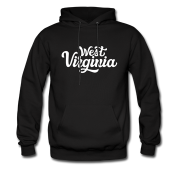 West Virginia Hoodie - Hand Lettered Unisex West Virginia Hooded Sweatshirt - black