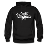 West Virginia Hoodie - Hand Lettered Unisex West Virginia Hooded Sweatshirt - black