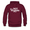 West Virginia Hoodie - Hand Lettered Unisex West Virginia Hooded Sweatshirt - burgundy