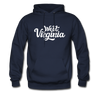 West Virginia Hoodie - Hand Lettered Unisex West Virginia Hooded Sweatshirt - navy