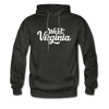 West Virginia Hoodie - Hand Lettered Unisex West Virginia Hooded Sweatshirt - charcoal gray