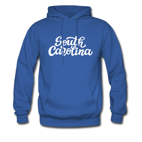 South Carolina Hoodie - Hand Lettered Unisex South Carolina Hooded Sweatshirt - royal blue
