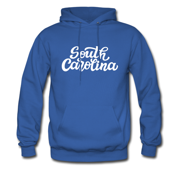 South Carolina Hoodie - Hand Lettered Unisex South Carolina Hooded Sweatshirt - royal blue