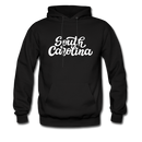 South Carolina Hoodie - Hand Lettered Unisex South Carolina Hooded Sweatshirt - black