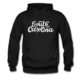 South Carolina Hoodie - Hand Lettered Unisex South Carolina Hooded Sweatshirt - black