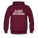 South Carolina Hoodie - Hand Lettered Unisex South Carolina Hooded Sweatshirt - burgundy
