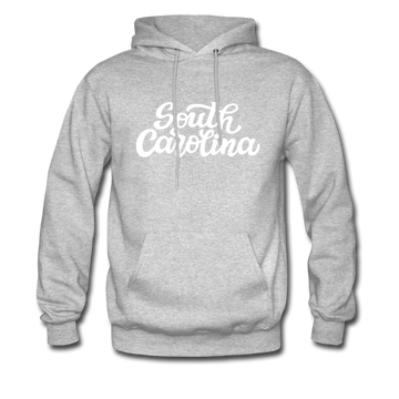 South Carolina Hoodie - Hand Lettered Unisex South Carolina Hooded Sweatshirt - heather gray