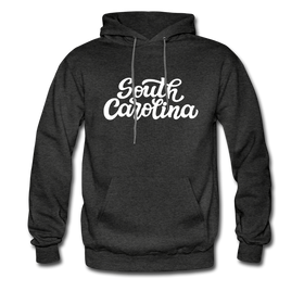 South Carolina Hoodie - Hand Lettered Unisex South Carolina Hooded Sweatshirt - charcoal gray