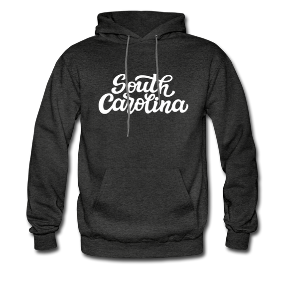 South Carolina Hoodie - Hand Lettered Unisex South Carolina Hooded Sweatshirt - charcoal gray