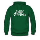South Carolina Hoodie - Hand Lettered Unisex South Carolina Hooded Sweatshirt - forest green
