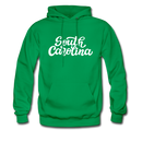 South Carolina Hoodie - Hand Lettered Unisex South Carolina Hooded Sweatshirt - kelly green