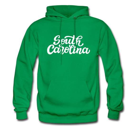 South Carolina Hoodie - Hand Lettered Unisex South Carolina Hooded Sweatshirt - kelly green