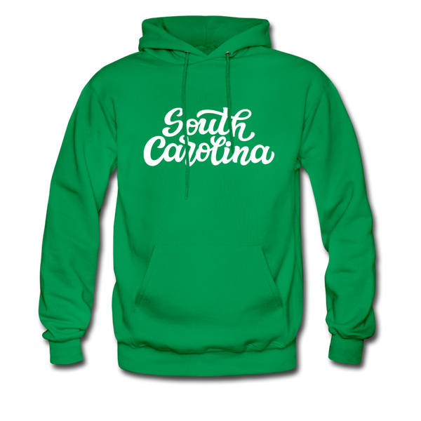 South Carolina Hoodie - Hand Lettered Unisex South Carolina Hooded Sweatshirt - kelly green