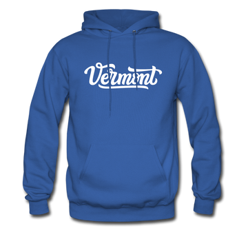 Vermont Hoodie - Hand Lettered Unisex Vermont Hooded Sweatshirt - royal blue