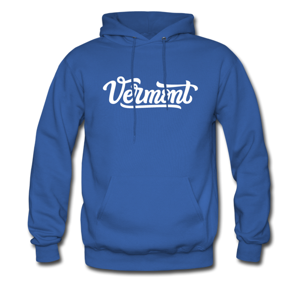 Vermont Hoodie - Hand Lettered Unisex Vermont Hooded Sweatshirt - royal blue