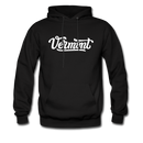 Vermont Hoodie - Hand Lettered Unisex Vermont Hooded Sweatshirt - black
