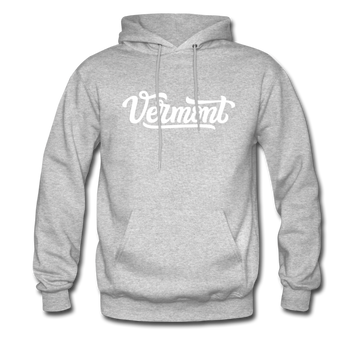 Vermont Hoodie - Hand Lettered Unisex Vermont Hooded Sweatshirt - heather gray