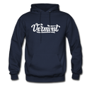 Vermont Hoodie - Hand Lettered Unisex Vermont Hooded Sweatshirt - navy