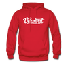 Vermont Hoodie - Hand Lettered Unisex Vermont Hooded Sweatshirt - red