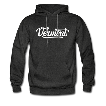 Vermont Hoodie - Hand Lettered Unisex Vermont Hooded Sweatshirt - charcoal gray