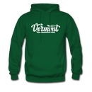 Vermont Hoodie - Hand Lettered Unisex Vermont Hooded Sweatshirt - forest green
