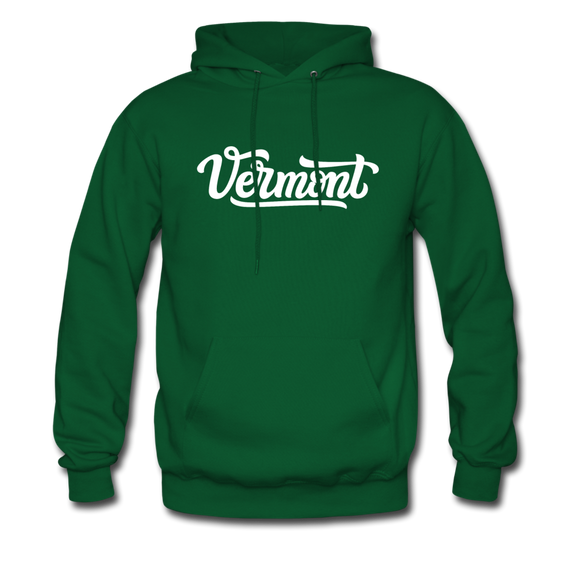 Vermont Hoodie - Hand Lettered Unisex Vermont Hooded Sweatshirt - forest green