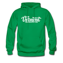 Vermont Hoodie - Hand Lettered Unisex Vermont Hooded Sweatshirt - kelly green